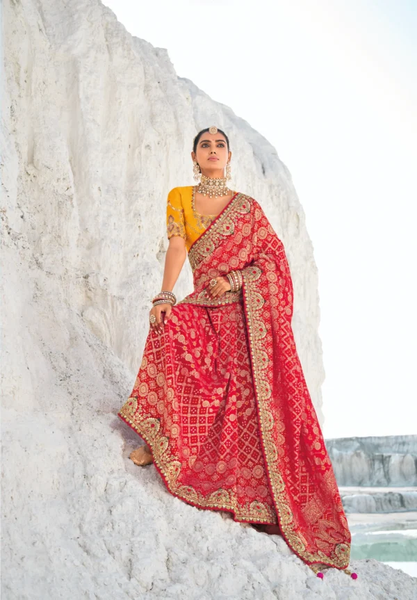 Pure Georgette Bandhani Patola Saree - Image 4