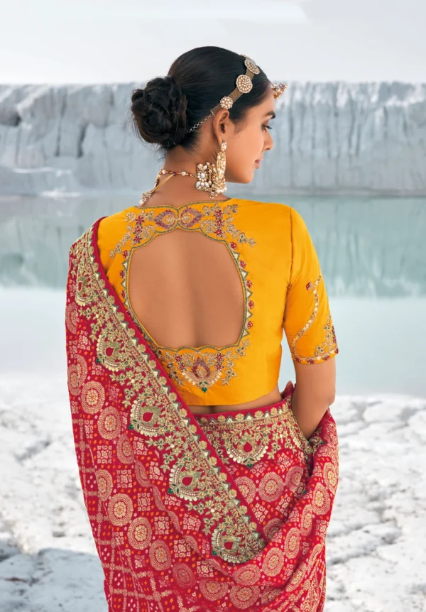 Pure Georgette Bandhani Patola Saree - Image 2