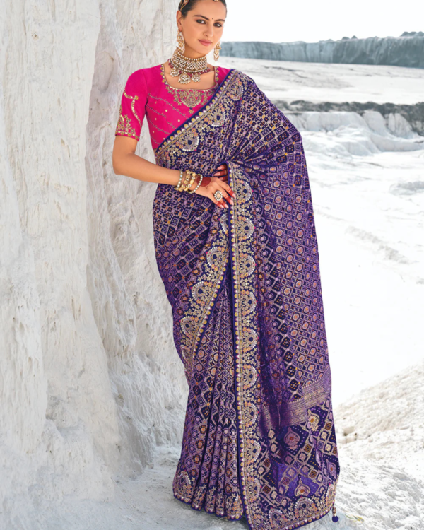 Georgette Wedding Bandhani Patola Saree