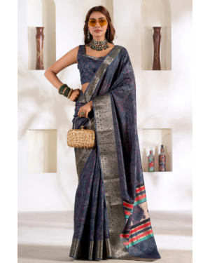 Jaguar Blue Soft Dola Silk Saree