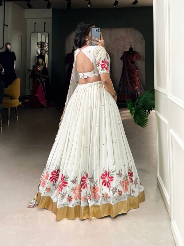 White Georgette Lehenga Choli with Sequins and Embroidery – LNB Wedding Collection