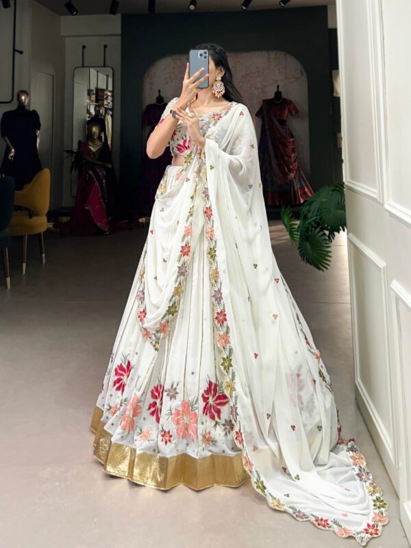Embroidered Georgette Lehenga - Image 4