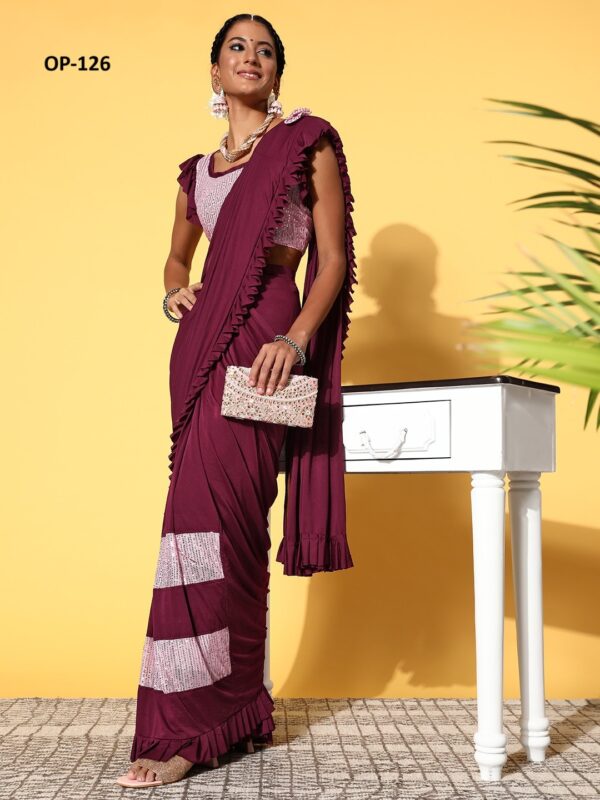 Knitted Fabric Saree - Image 5