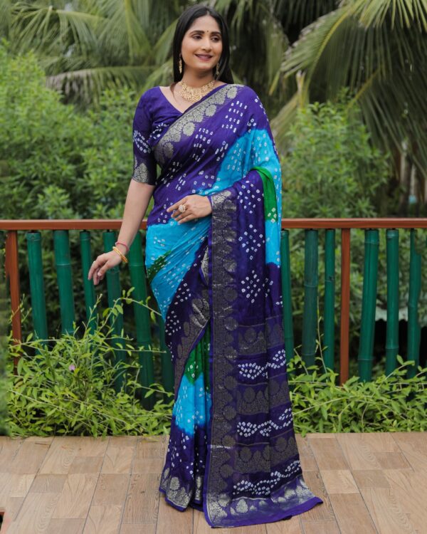 Pure Bandhej Silk Saree - Image 10