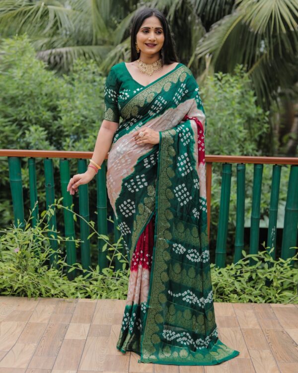 Pure Bandhej Silk Saree - Image 8