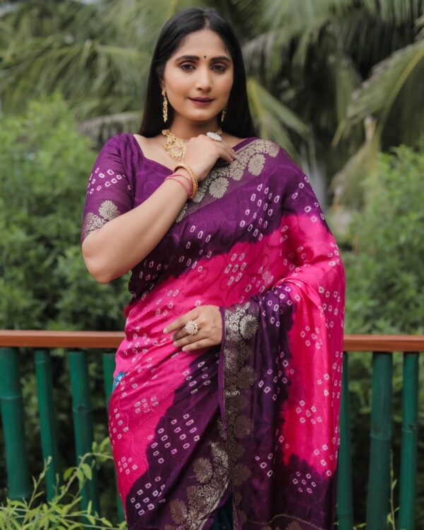 Pure Bandhej Silk Saree - Image 5