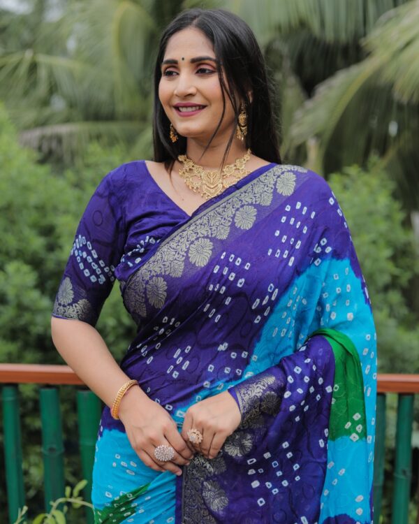 Pure Bandhej Silk Saree - Image 4