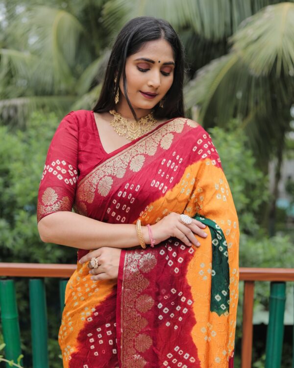 Pure Bandhej Silk Saree - Image 2