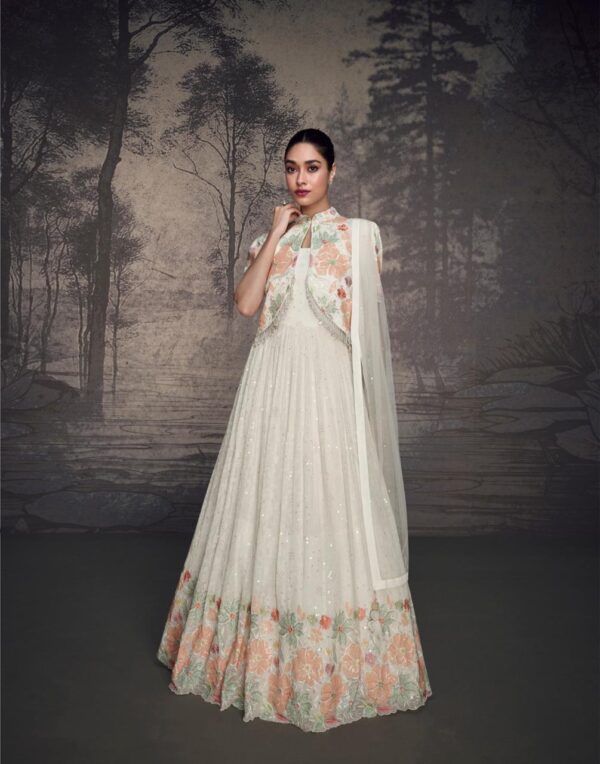 Lucknavi Embroidered in Real Georgette - Image 4
