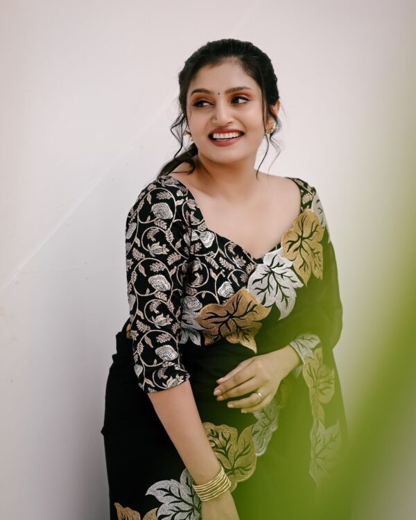 Sartin Chiffon Silk Saree - Image 4