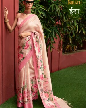 Tussar Silk Digital Printed Saree
