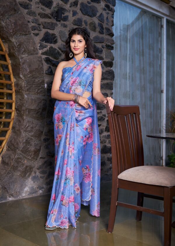 Crush Hand Work Saree - Image 8