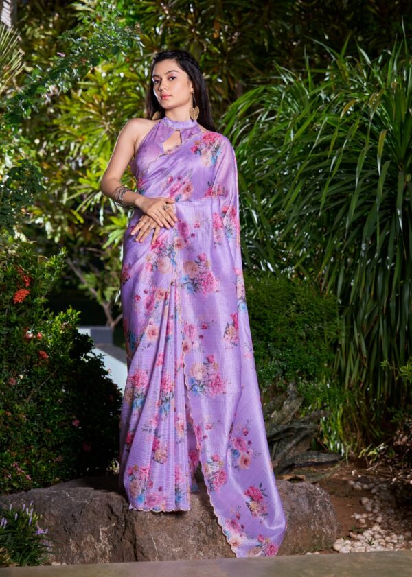 Crush Hand Work Saree - Image 6