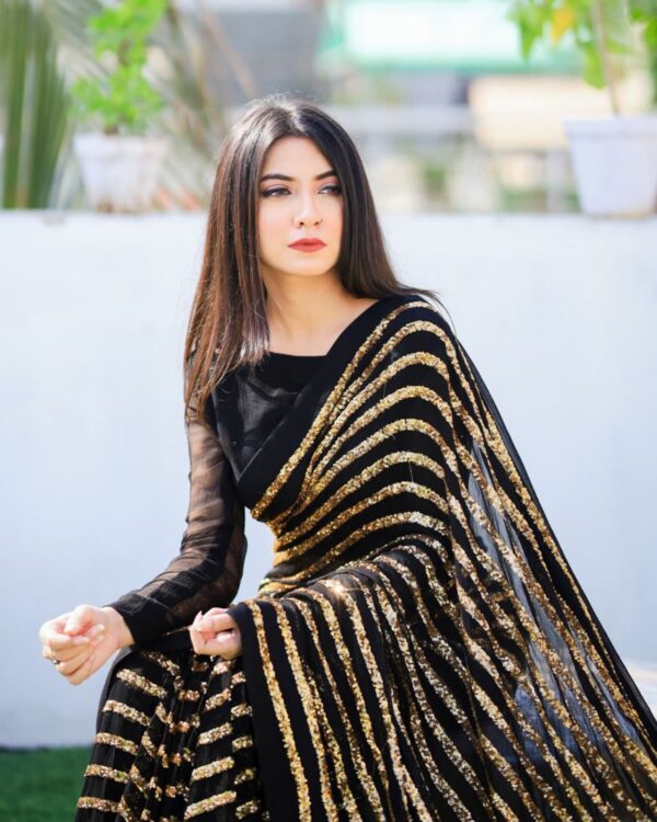 Georgette Saree with Sequence Work - Image 6