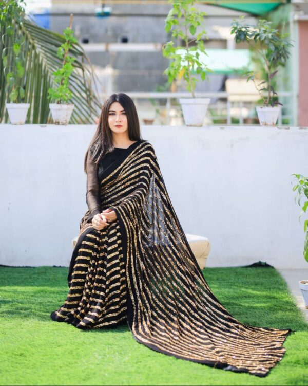 Georgette Saree with Sequence Work - Image 7