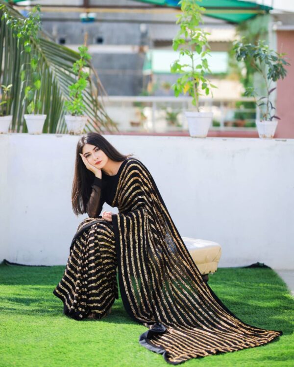 Georgette Saree with Sequence Work - Image 5