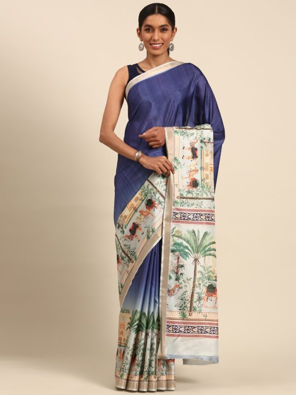 Elegant Cotton Saree with Blouse - Image 3