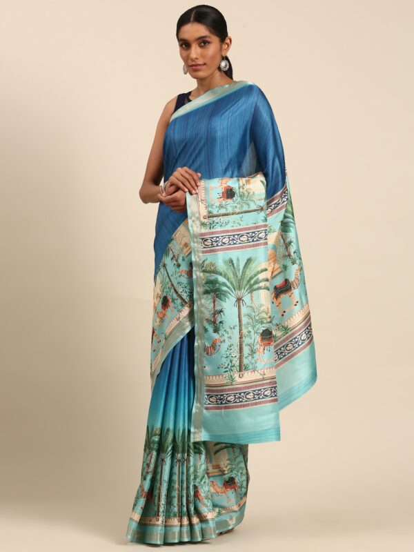 Elegant Cotton Saree with Blouse - Image 2
