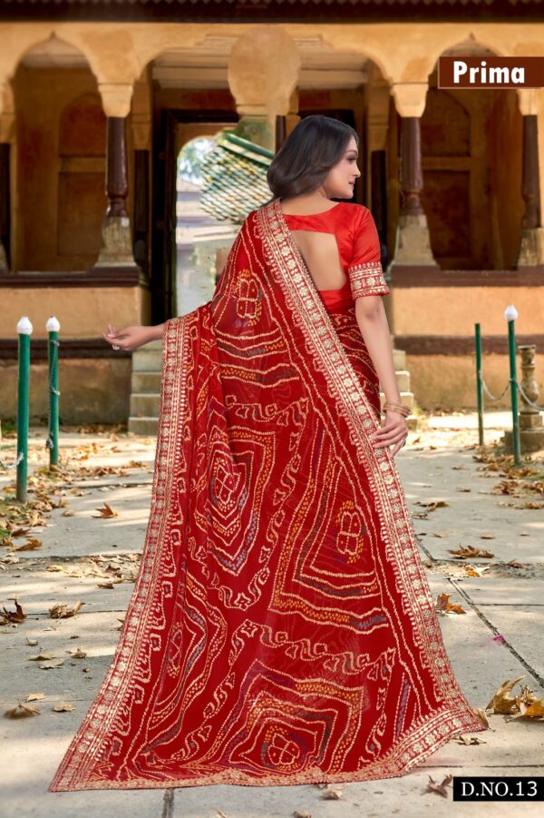 Prima Bandhani Georgette Saree - Image 6