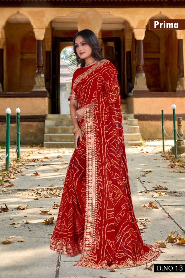 Prima Bandhani Georgette Saree - Image 5