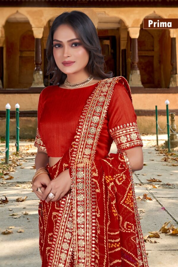 Prima Bandhani Georgette Saree - Image 2