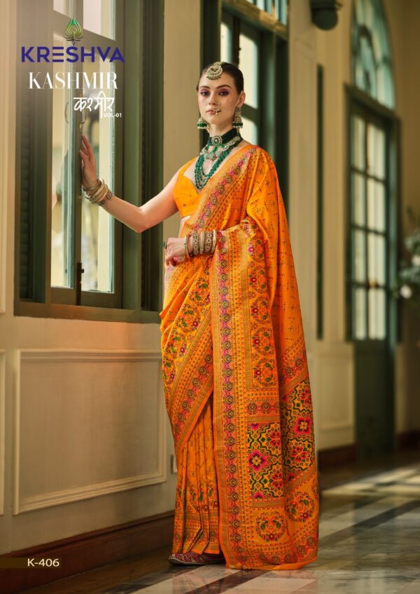 Majestic Kashmiri Design Silk Saree - Image 6