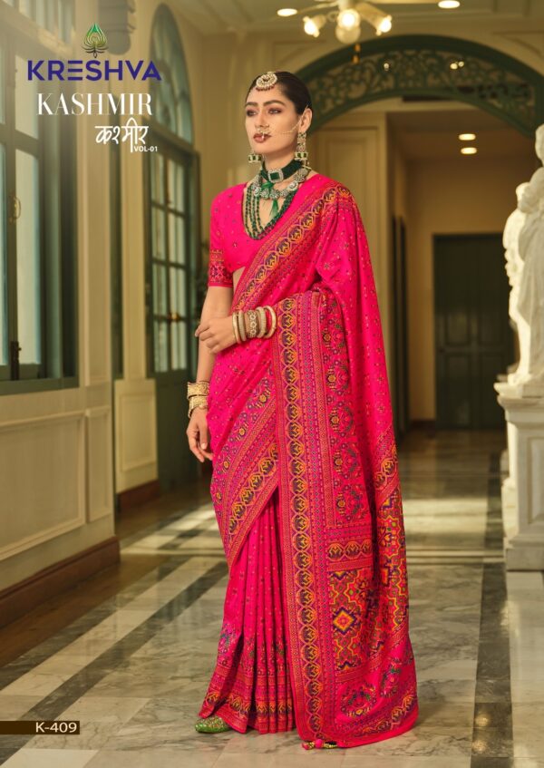 Majestic Kashmiri Design Silk Saree - Image 3
