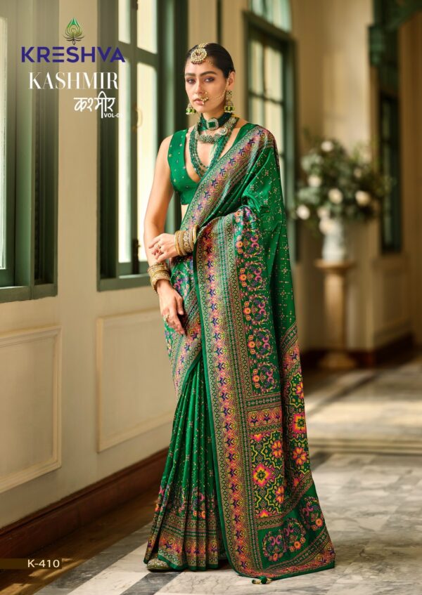 Majestic Kashmiri Design Silk Saree - Image 5