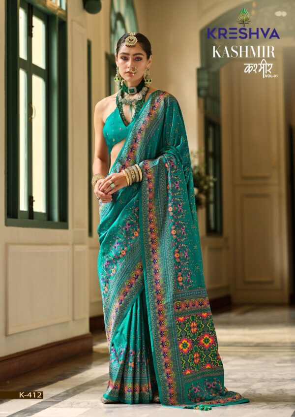 Majestic Kashmiri Design Silk Saree - Image 4