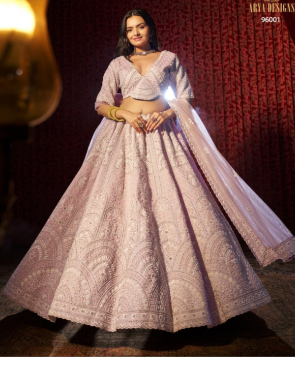 Lilac Silk Lehenga - Image 3