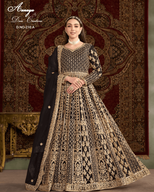 Wedding Wear Net Gowns with Front and Back Work – Series 210