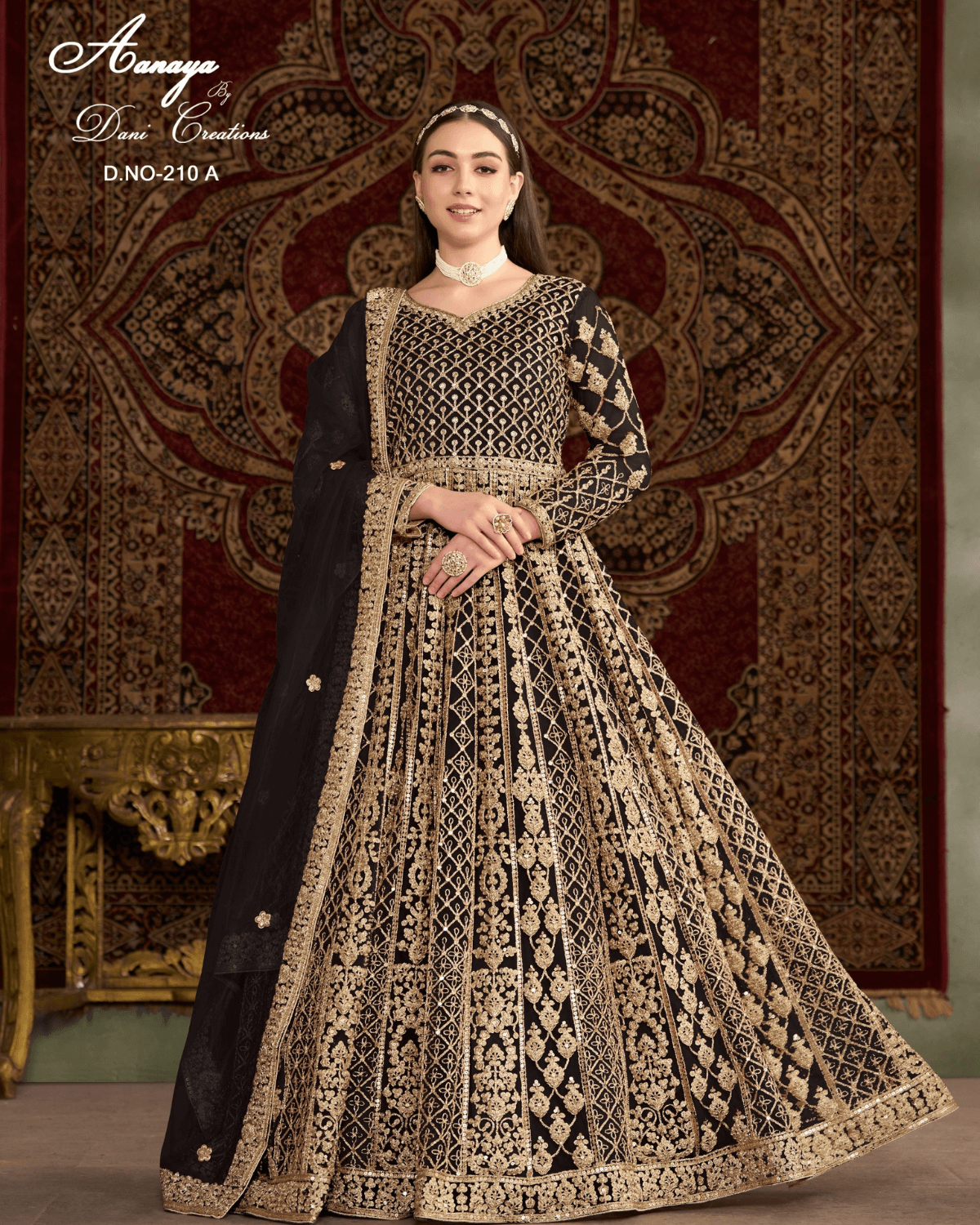 Wedding Wear Net Gowns with Front and Back Work – Series 210